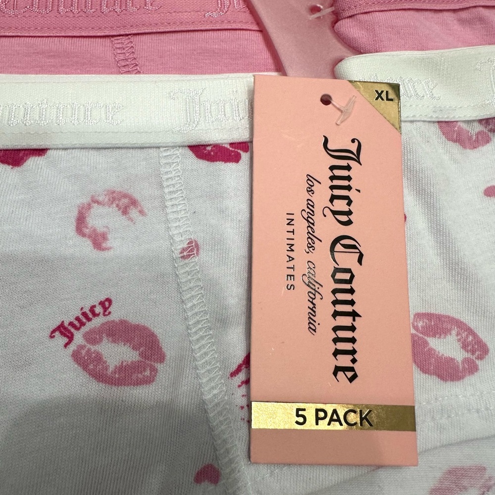 Juicy Couture 5Pack Women Underwear Panties Cheek Cotton Spandex Tag Free XL NWT - Picture 3 of 4